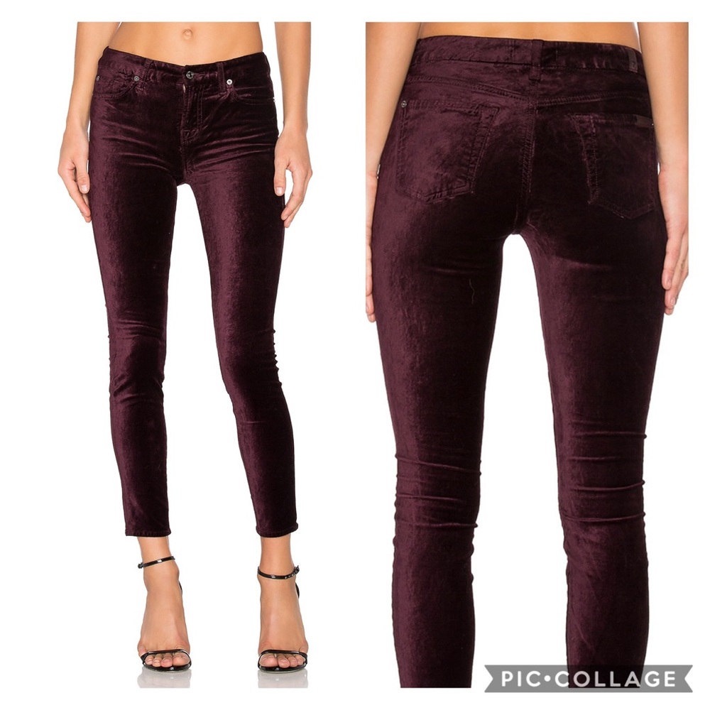7 for all Mankind Velvet Ankle Skinny Jeans Indie Sleaze Minimalist Capsule